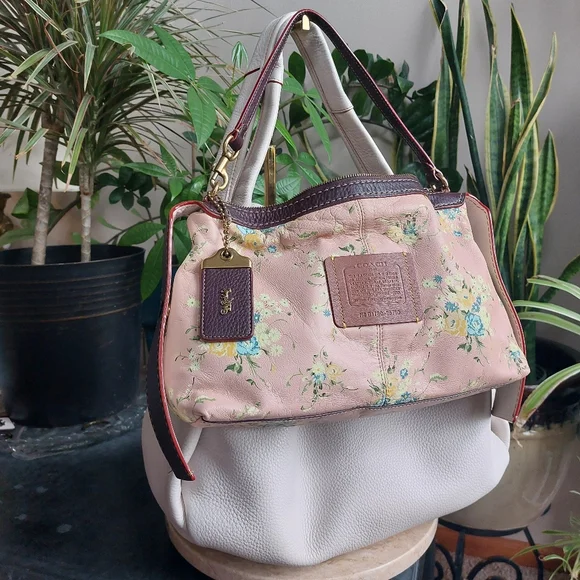 🤍Coach 1941 Bandit 39 Chalk Hobo With Paraire Flower Saddle Print Inner Bag - Picture 14 of 15